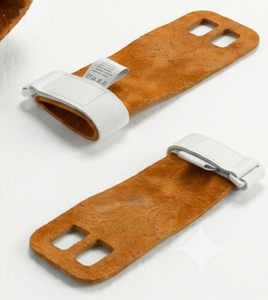 Poignées de gymnastique en cuir de vachette avec support de poignet réglable, protège-paume antidérapant pour entraînement de force - Product Image 2