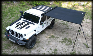 Auvent de voiture TRAP OVERLAND Straight Awning 2,5 m, testé au vent, grande taille, autoportant, robuste, pour 4x4, idéal pour le overlanding. - Product Image 1
