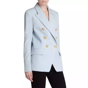 Blazer pour femmes, design classique, couleur noire, élégant, coupe ajustée, double boutonnage, formel, décontracté, pour le bureau - Product Image 2