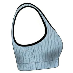 Women's Light Blue <b>Mesh</b> Racerback Sports Bra Scoop Neck Medium Support Breathable Spandex Polyester Yoga <b>Plus</b> <b>Size</b> Eco-Friendly - Product Image 3