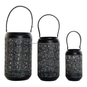 Linterna colgante de estilo Vintage, soporte de Metal para Vela, hierro decorativo, linternas con vidrio - Product Image 5