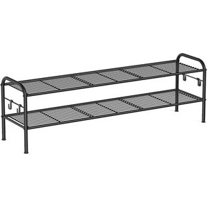 Modern Iron Shoe Rack Organizer With Powder Coated Finish Rust Resistant Durable And Stylish For Home Entryway Storage - Product Image 1