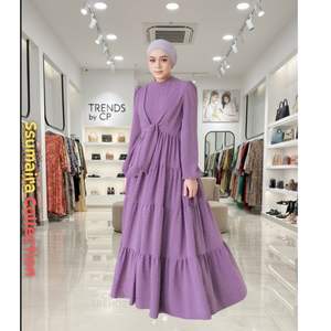 Tendencias 2026 de Cp Designer, Vestido Maxi de Manga Regular y Corte en A |   Vestido de Noche Modesto con Volantes en Capas y Estampado Geométrico - Product Image 4