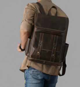 Mochila de Cuero Genuino Premium para Hombre, Bolso Ligero y Resistente para Portátil, Ideal para Oficina, Viajes de Negocios y Uso Diario - Product Image 3