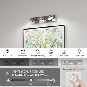 Lampada LED da 20 Pollici per Specchio da Bagno, 18W, con 3 Luci, Illuminazione per Specchiera - Product Image 5