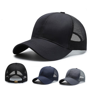 Casquette Trucker Noire en Maille/Coton pour Hommes et Femmes, Fermeture Arrière Ajustable, Style Décontracté à 6 Panneaux, Logo au Dos, Printemps-Été - Product Image 6