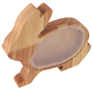 Animal Shaped Coin Bank With Transparent Acrylic Window, Wooden Money <b>Box</b> <b>Easter</b> <b>Gift</b>, Birthday <b>Gift</b> For Kids From Vietnam - Product Image 1