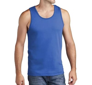 Débardeur de sport bleu personnalisé pour homme – Vente en gros – Maillot de fitness respirant sans manches pour l'entraînement – Maillot de corps musculaire sans manches – Vêtements de sport - Product Image 4