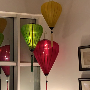 Silk Lanterns Colorful Bamboo Silk Lanterns Decorative Lighting For Patio Garden Wedding Vietnam Silk Lanterns Decor - Product Image 1