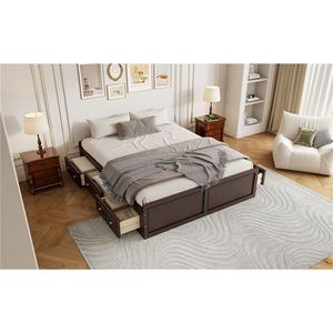 Letto matrimoniale in legno con piattaforma e 6 cassetti Espresso - Arrivo previsto 27.2 - Product Image 4