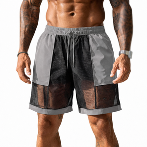 Shorts de course athlétiques pour hommes imprimés sur mesure, séchage rapide, en polyester, pour la gym et l'entraînement, avec cordon de serrage à la taille, respirants, production OEM - Product Image 4