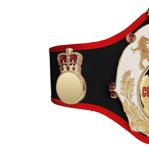 High Quality Centre Championship Belt with Gold Globe and Crown Emblems Premium Quality <b>Black</b> Leather Title Belt for Sports - Product Image 2