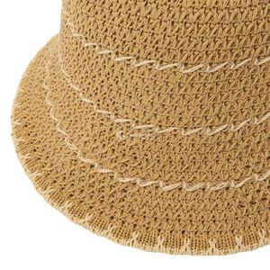 Woven <b>Straw</b> Bucket <b>Hat</b> Unisex Adult Beach Wear Summer <b>Hat</b> Natural Color Viettimecraft Wholesale - Product Image 4