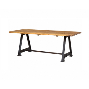Modern Industrial High Quality Durable Heavy Cast Iron Base Mango Wood Top <b>Foldable</b> Dining <b>Table</b> for Farmhouse Home hotel - Product Image 1
