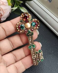 MD HANDICRAFTS Handmade Designer Embroidery Beaded Brooch with Intricate Beadwork and Sequins for Wedding Occasions - Product Image 1