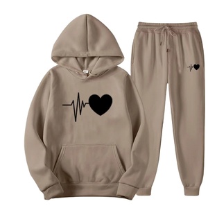 Men's Casual Skinny <b>Tracksuit</b> Breathable Sweat-Wicking Fleece Sublimation Printed Hooded 2-Piece - Product Image 2