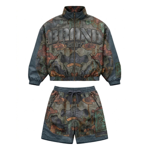 Ensemble veste coupe-vent et short camouflage personnalisé, imprimé graphique, streetwear, deux pièces, vêtements de sport unisexes - Product Image 4