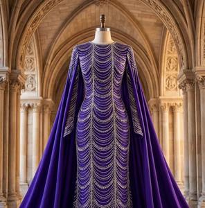 Vestido de noche negro de sirena con lentejuelas hechas a mano y abertura alta, vestido de gala de un solo hombro para alfombra roja, proveedor mayorista - Product Image 1