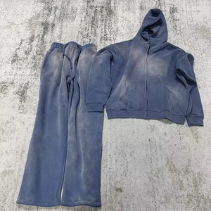 Unisex Tracksuit Hooded Full Sleeve Solid Color Sweatshirt <b>Pants</b> 100% Cotton Breathable Casual Autumn Wear - Product Image 5