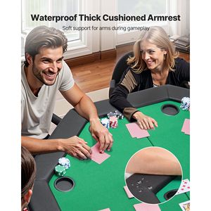 Tavolo da Poker pieghevole ottagonale da 48 pollici pieghevole tavolo da 8 giocatori Texas Hold'em casinò Mahjong - Product Image 4