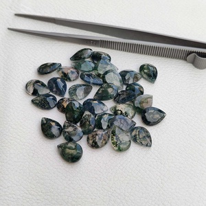 6x9mm AAA Natural Moss Agate Stone Faceted Pear Shape Bulk Polished Loose Gemstones Birthstone Jewelry Trending Arrival 2025 - Product Image 3