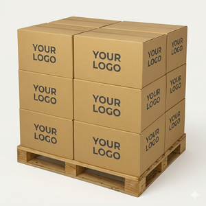 Boîte en carton ondulé écologique et résistante en matériau recyclé avec logo et design personnalisés pour l'emballage de boissons réutilisables - Product Image 3