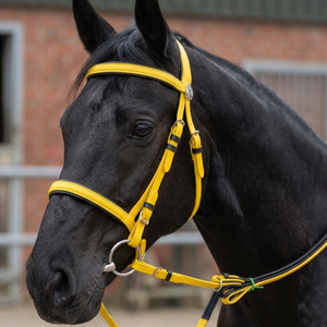 HM GLOBAL Equipo Ecuestre: Juego de Brida de Resistencia de PVC Genuino/Premium con Riendas de Agarre de Goma y Cabezada de PVC Reforzada para Caballo Full Cob - Product Image 5