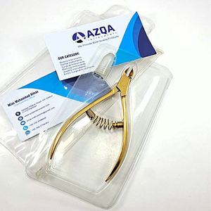 Pince à cuticules de haute qualité plaquée or, en acier inoxydable, outil de soin des ongles pour manucure et pédicure avec lames incurvées - Product Image 3