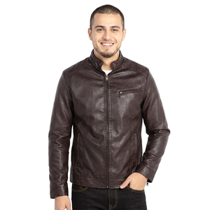 <b>Men's</b> Fashion Fleece Reflective Jacket Canvas Leather Coat with Reflective Material jacket for <b>men</b> - Product Image 1