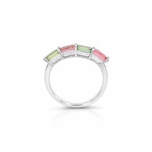 แหวนเงินแท้ 925 ประดับทัวร์มาลีนทรงแปดเหลี่ยม ชุบทอง ดีไซน์คลาสสิก หรูหรา - Product Image 4