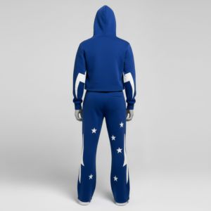 Custom Design Men's Tracksuit 100% Cotton Sun Fade Dirt <b>Spray</b> Sweatsuit Vintage Applique Embroidery Men Sweatpants Tracksuits - Product Image 4