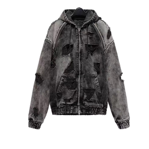 Pulls à capuche surdimensionnés pour hommes en molleton 100% coton, imprimés numériquement à carreaux, effet soleil délavé, lourds, délavés à l'acide et usés, vente en gros - Product Image 1