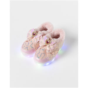 Zapatos OZKIZ Coreanos Cómodos con Luz en Forma de Corazón y Forro de Felpa para Niñas de 4 a 6 Años, Moda de Invierno, Venta al Por Mayor - Product Image 1