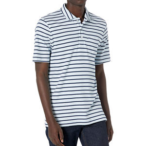 Polo de Algodón a Rayas de Manga Corta para Hombre con Bolsillo, Estilo Casual, Corte Regular, Tejido Oxford - Product Image 5