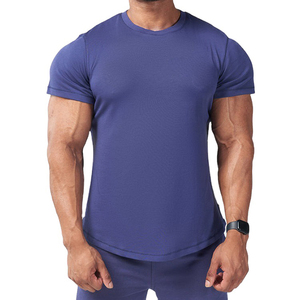 Active <b>men</b> gym shirt breathable workout t shirt for training running fitness <b>stretch</b> fabric moisture wicking quick dry Shirt - Product Image 1