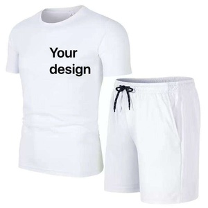 Ensemble décontracté d'été WINRO SPORTS pour hommes : T-shirt à épaules tombantes et short en molleton à cordon de serrage (2 pièces) - Product Image 4