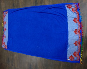 Tapisserie Mandala Indienne en Coton avec Franges Rondes, Motif Éléphant Hippie Bohème et Paon, Nappe Musulmane en Coton Lavable - Product Image 4