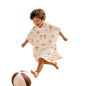 100% Organic Cotton Customizable Unisex Baby <b>Poncho</b> Soft Breathable Hooded Baby Cover Up Gentle Skin Friendly Design - Product Image 1