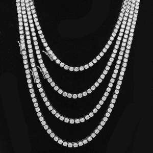 Collier en diamant cultivé en laboratoire, plaqué or, chaîne tennis, pierres scintillantes certifiées, design classique, cadeau parfait pour un anniversaire - Product Image 3