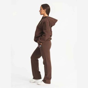 Ensemble de survêtements personnalisés pour femmes, sweat-shirt en polaire, sweat-shirt à capuche oversize à demi-zip, couleur menthe - Product Image 3