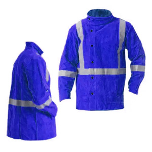 Veste en cuir de vache respirante, résistante aux flammes, vêtements de sécurité industrielle pour la soudure, vêtements de soudeur - Product Image 2