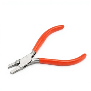 High Quality 4 Inch Flat Nose Jewelry Pliers 100mm Stainless Steel Customizable Size with PVC Handle for <b>Wire</b> Bending DIY <b>Craft</b> - Product Image 1