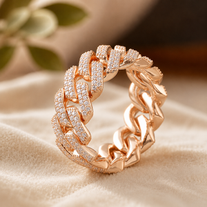 Anillo de compromiso de diamantes de talla redonda para mujer, anillo de boda de lujo con moissanita estilo hip hop, chapado en oro blanco de 14K, anillo de regalo - Product Image 3