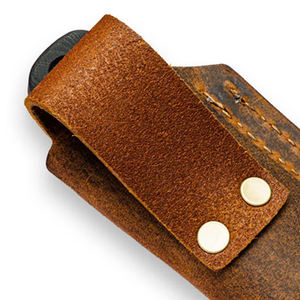 Étui à couteau d'extérieur en cuir véritable avec double passant de ceinture, pochette de rangement pour couteaux, sac de transport pour outils de camping à la taille - Product Image 6