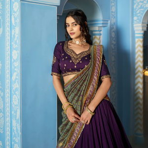Stylish Premium Quality Soft Silk Lehenga Choli Indian Pakistani Coding Sequins Work With Cancan & Canvas Patta lehenga choli - Product Image 1