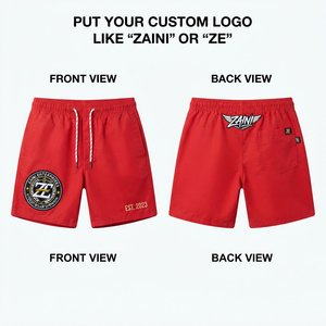 Premium 180g Worsted Fabric Waterproof Eco-Friendly <b>Swim</b> <b>Shorts</b> Quick Dry Red Beach <b>Shorts</b> Elastic Waist Soft Summer - Product Image 1