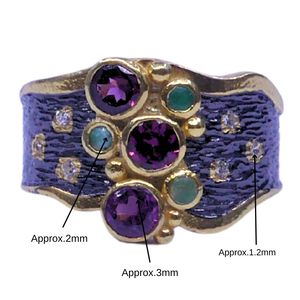 Wedding Wear 925 Sterling Silver Gold Plated Jewelry <b>Labradorite</b> Emerald White Topaz Gemstone Women Wear Classic <b>Ring</b> - Product Image 3