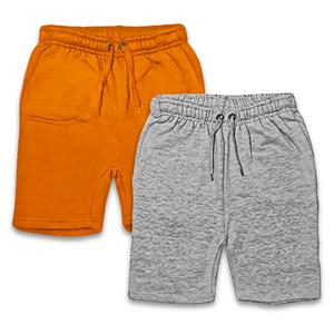 Shorts décontractés pour hommes en coton tricoté écoresponsable avec cordon de serrage, couleur unie, poches, respirants, taille mi-haute, pour le sport, gris - Product Image 6
