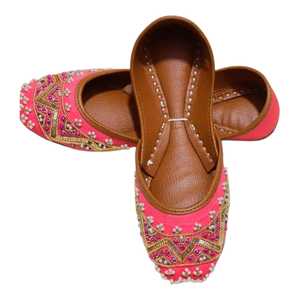 Casual Women Khussa Ethnic Pumps Handmade Pakistani Embroidered Traditional Flats Comfortable Fashion Footwear OEM ODM - Product Image 1