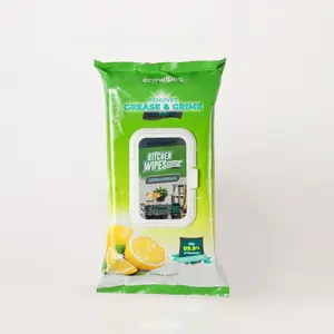 Cleaning Quality Kitchen Wet Wipes 99% Bacteriostatic Wipes Non Woven Spunlace For Cleaning Kitchen